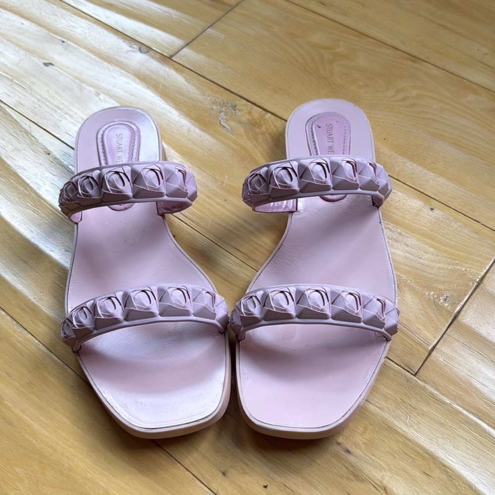 Stuart Weitzman Rosita Pink Rose Rubber Sandals